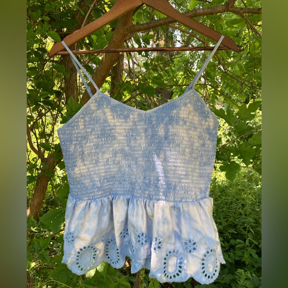 NWOT Custom Woman’s XXL (19) Ruffled Tie Dye Tank Top.